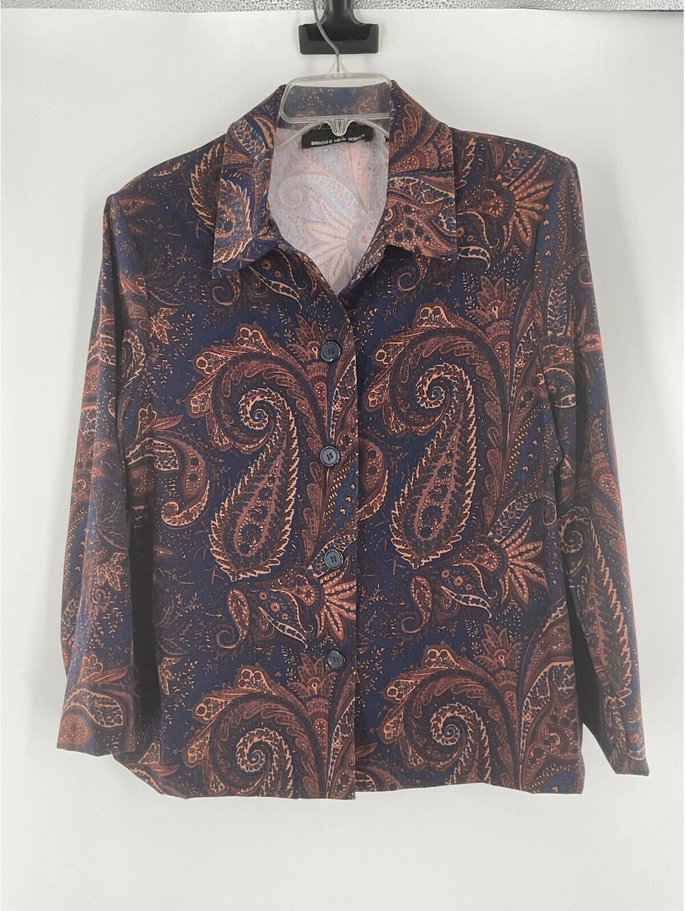 Briggs New York Women’s Suit Jacket Paisley Shoulder Pads L 101